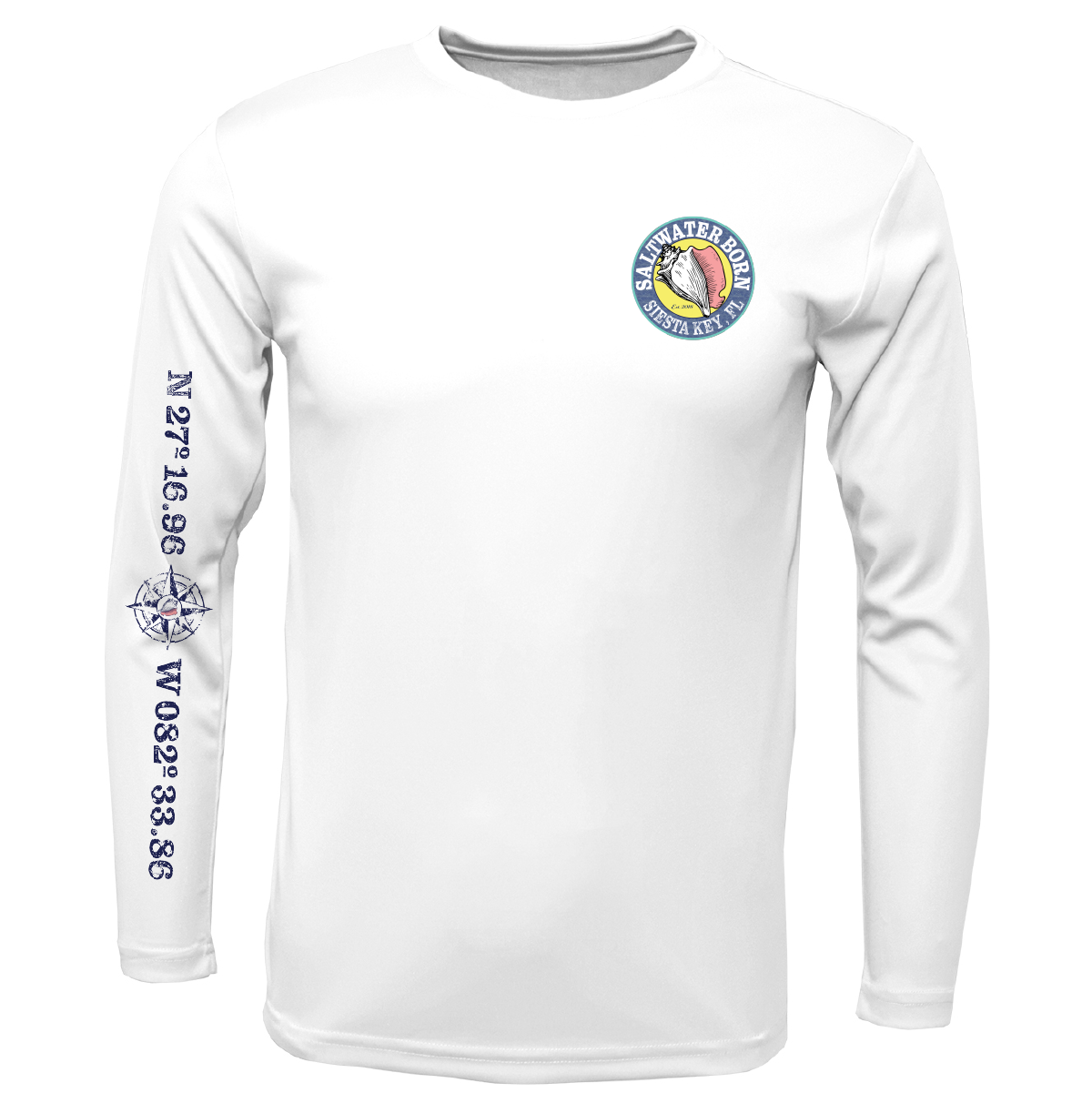 Siesta Key, FL Snook Men's Long Sleeve UPF 50+ Dry-Fit Shirt