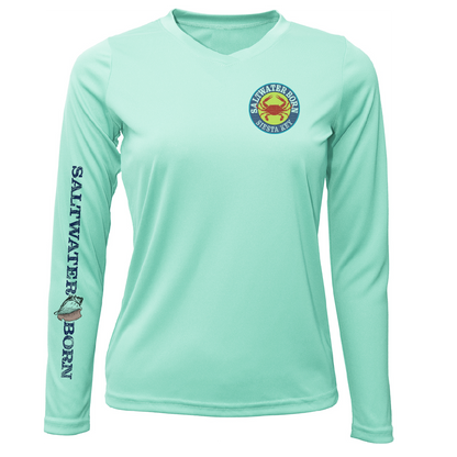 Siesta Key Steamed Crab Women's Long Sleeve UPF 50+ Dry-Fit Shirt