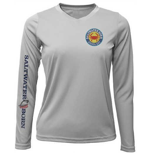 Siesta Key Steamed Crab Women's Long Sleeve UPF 50+ Dry-Fit Shirt