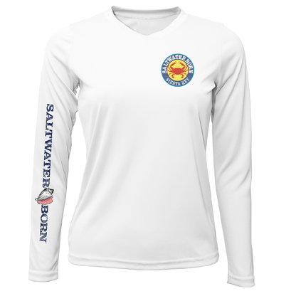 Siesta Key Steamed Crab Women's Long Sleeve UPF 50+ Dry-Fit Shirt