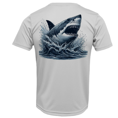 Cape Cod, MA Jaws Girl's Short Sleeve UPF 50+ Dry-Fit Shirt