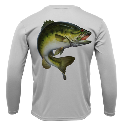 Michigan Freshwater Born Largemouth Bass Boy's Long Sleeve UPF 50+ Dry-Fit Shirt