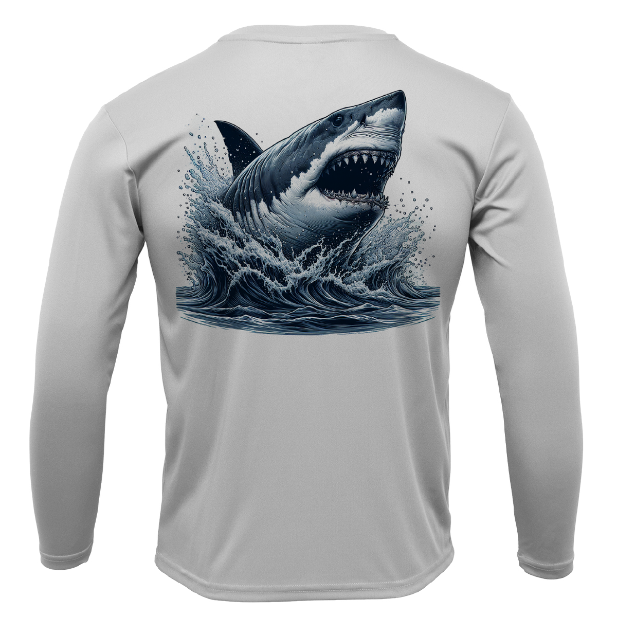 Cape Cod, MA Jaws Girl's Long Sleeve UPF 50+ Dry-Fit Shirt