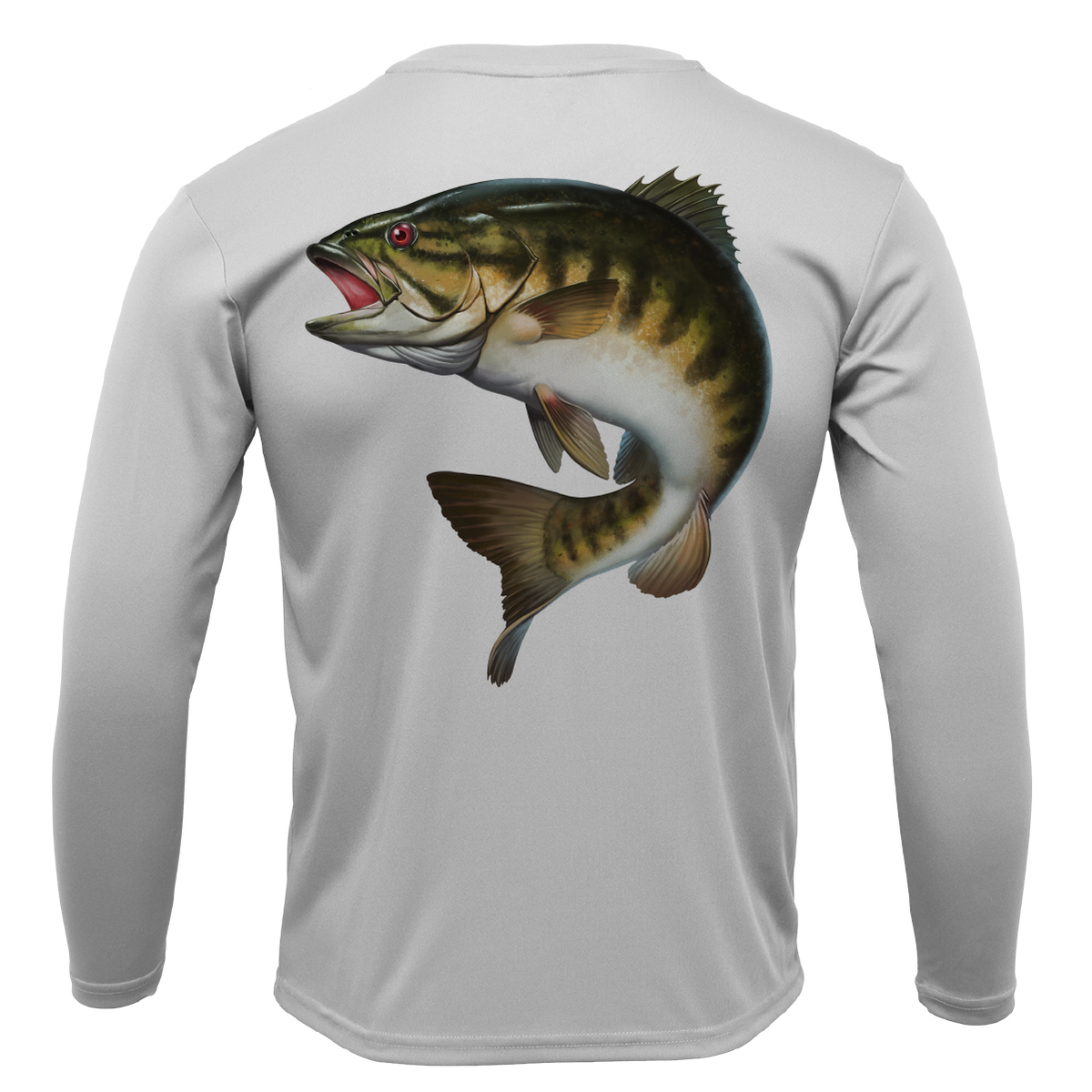 Michigan Freshwater Born Smallmouth Bass Boy's Long Sleeve UPF 50+ Dry-Fit Shirt