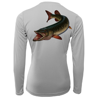 Michigan Freshwater Born Pike Women's Long Sleeve UPF 50+ Dry-Fit Shirt