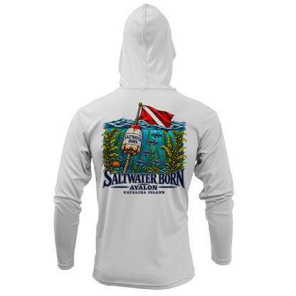 Avalon, CA Dive Flag Buoy Men's Long Sleeve UPF 50+ Dry-Fit Hoodie