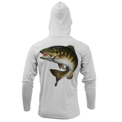 Michigan Freshwater Born Smallmouth Bass Men's Long Sleeve UPF 50+ Dry-Fit Hoodie