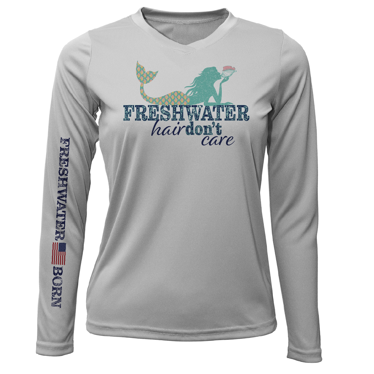 Michigan "Freshwater Hair Don't Care" Women's Long Sleeve UPF 50+ Dry-Fit Shirt