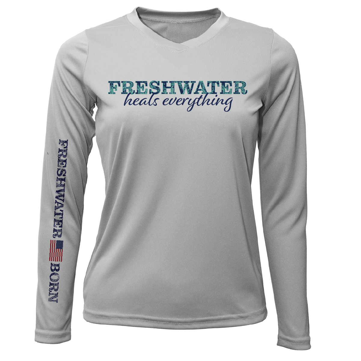 Texas "Freshwater Heals Everything" Women's Long Sleeve UPF 50+ Dry-Fit Shirt