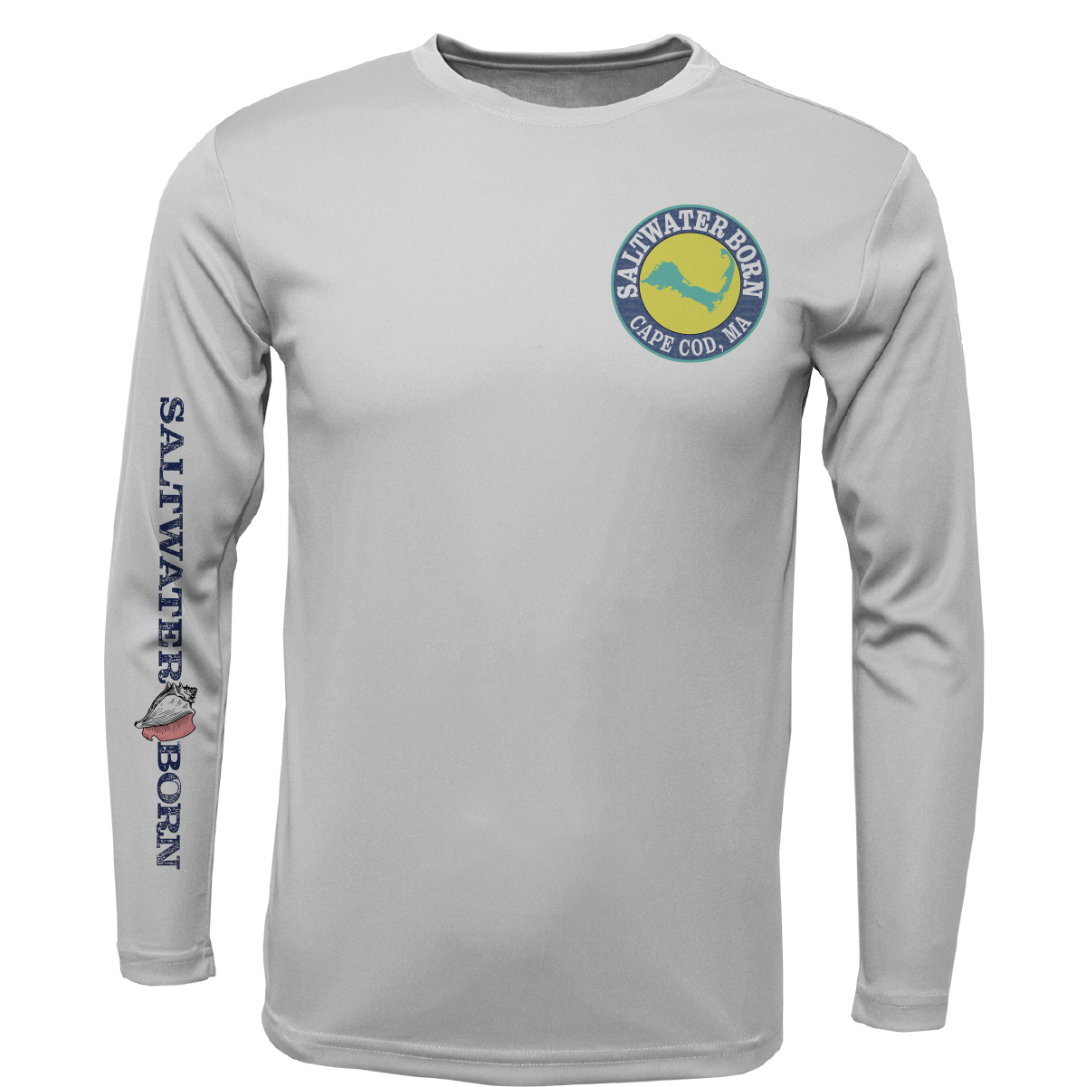 Cape Cod, MA Jaws Boy's Long Sleeve UPF 50+ Dry-Fit Shirt