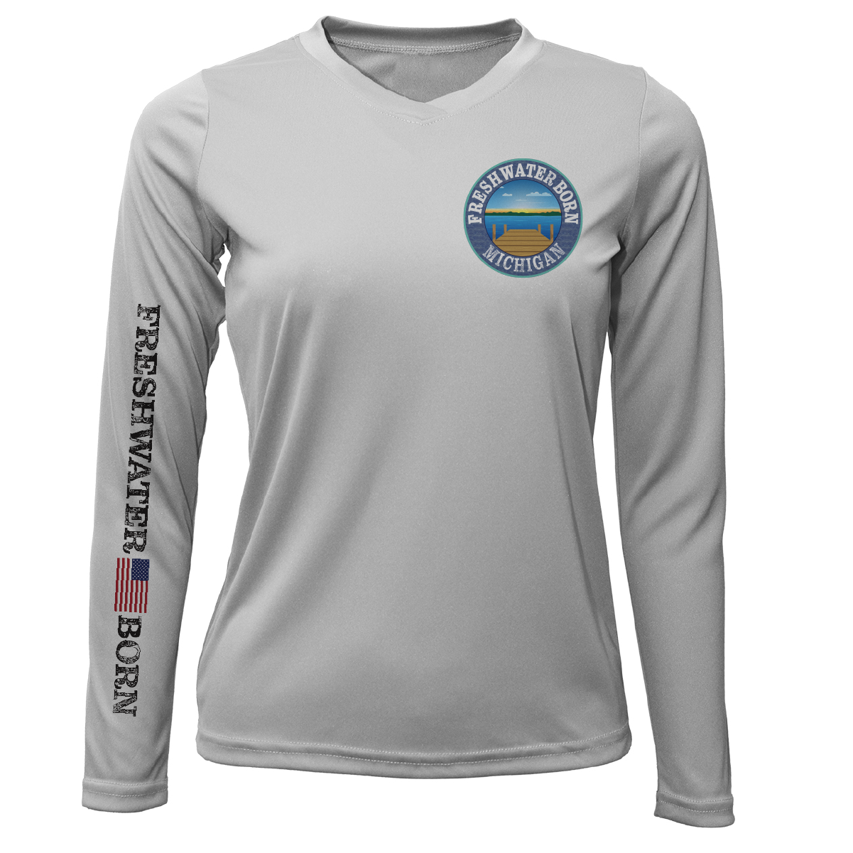 Michigan Freshwater Born "Surrender The Booty" Women's Long Sleeve UPF 50+ Dry-Fit Shirt