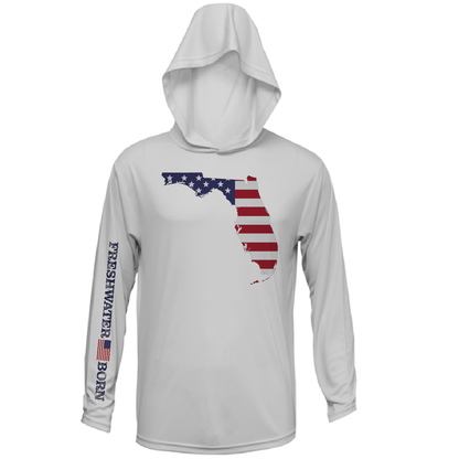 State of Florida USA Freshwater Born Men's Long Sleeve UPF 50+ Dry-Fit Hoodie