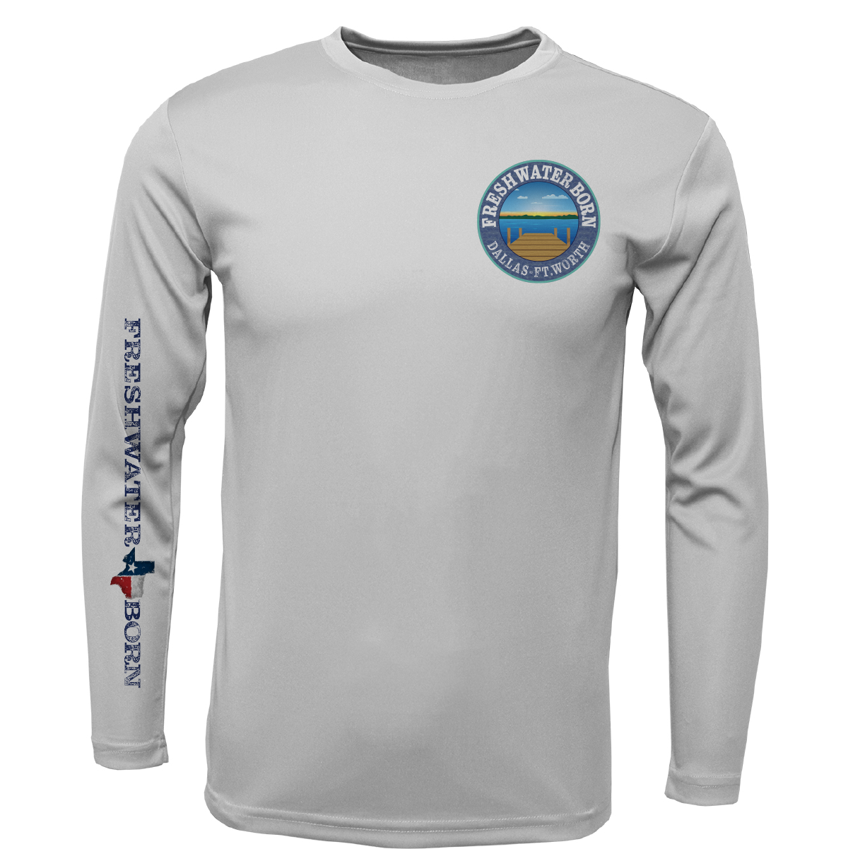 DFW, TX Freshwater Born Kraken Men's Long Sleeve UPF 50+ Dry-Fit Shirt