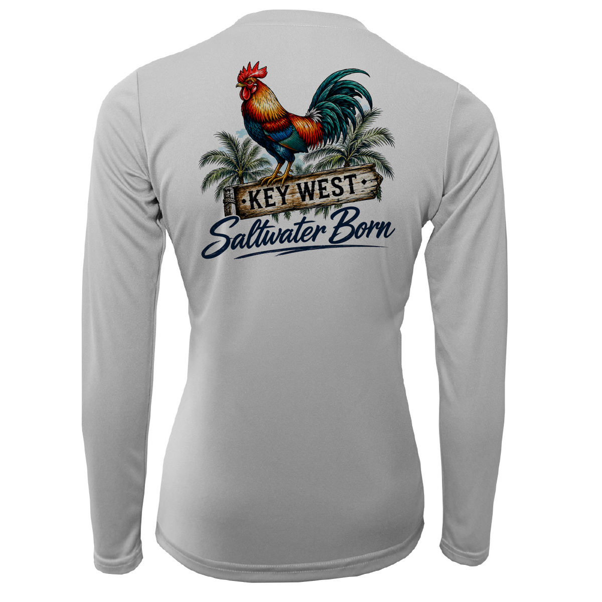Key West, FL Rooster Women's Long Sleeve UPF 50+ Dry-Fit Shirt
