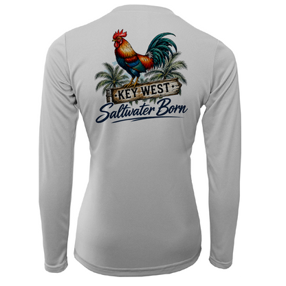 Key West, FL Rooster Women's Long Sleeve UPF 50+ Dry-Fit Shirt