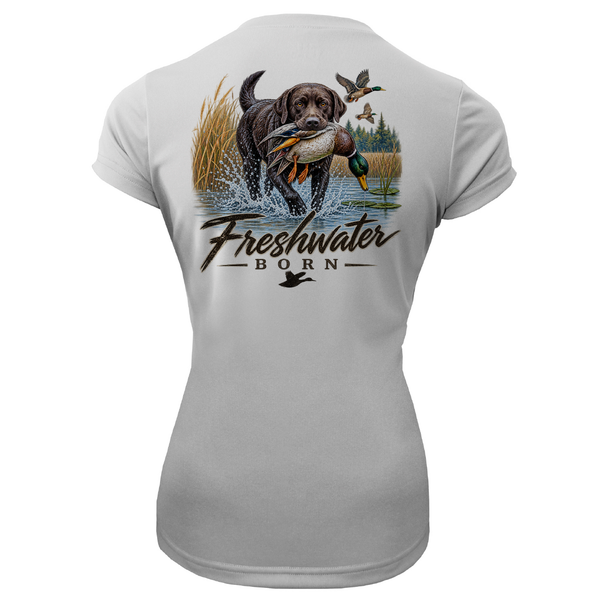 Freshwater Born Marsh Born Women's Short Sleeve UPF 50+ Dry-Fit Shirt