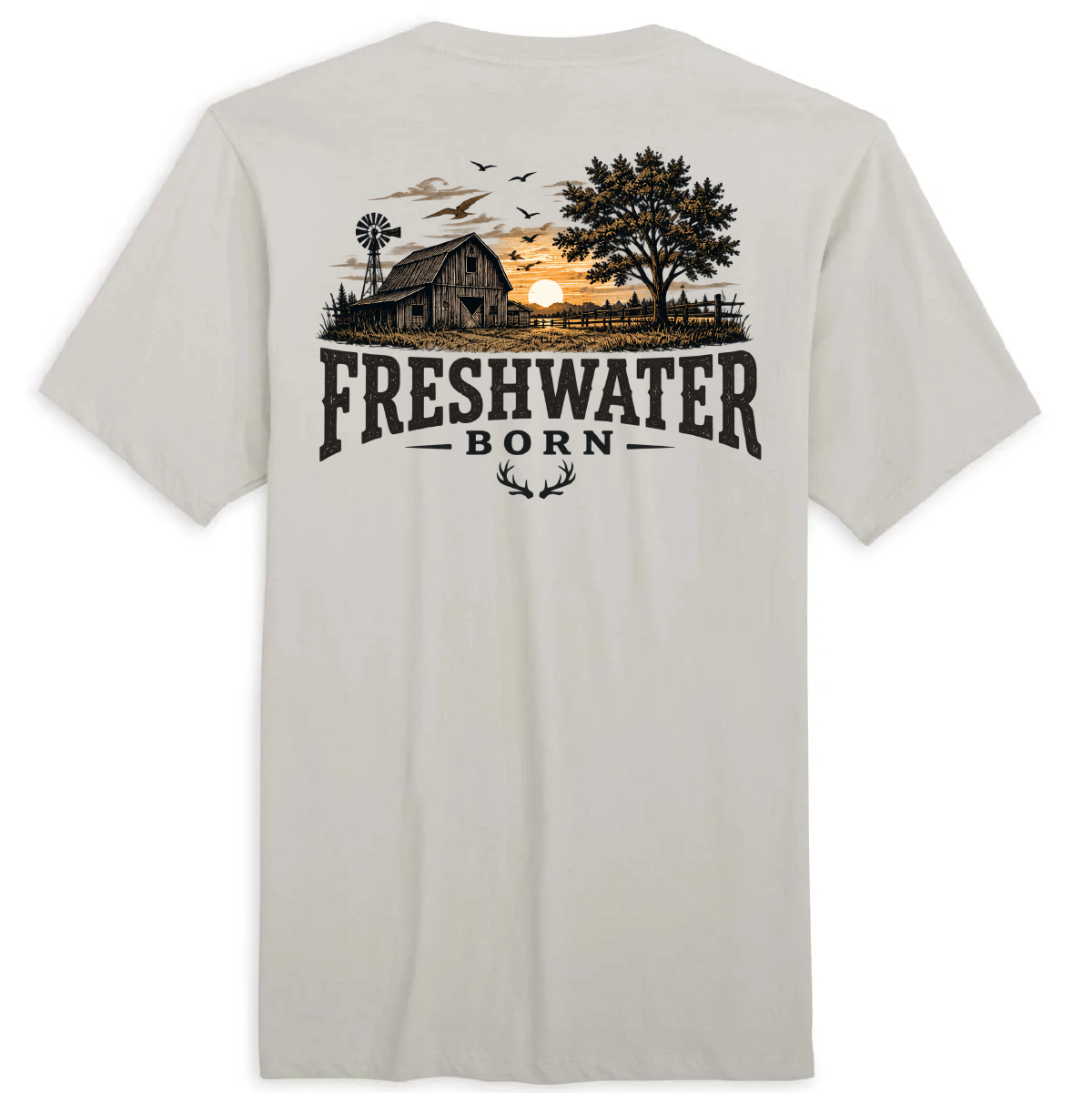 Freshwater Born- Heartland Heritage Men's Cotton Tee