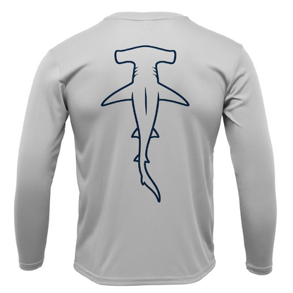 Hammerhead Outline Men's Long Sleeve UPF 50+ Dry-Fit Shirt