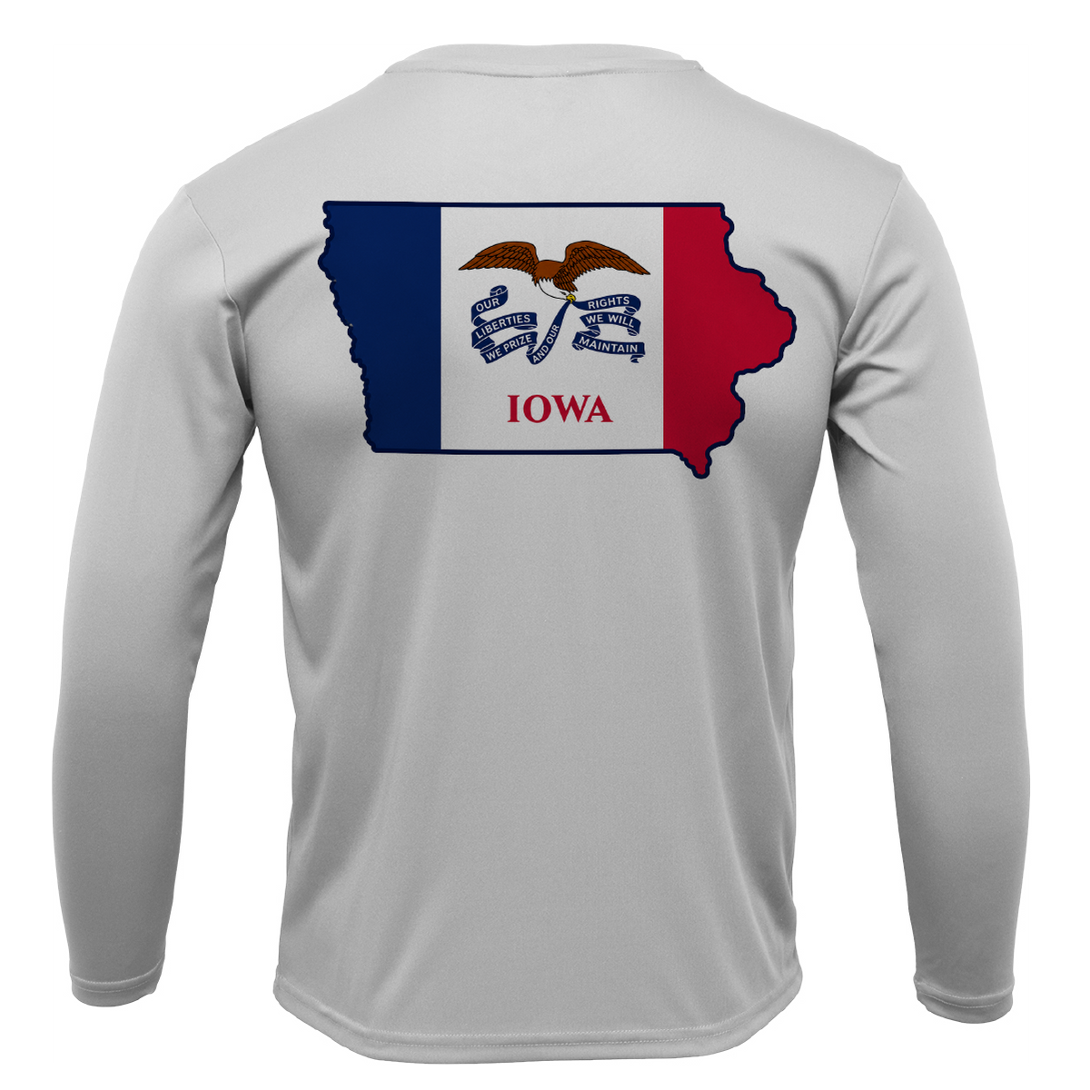Des Moines, IA Freshwater Born State Flag Men's Long Sleeve UPF 50+ Dry-Fit Shirt