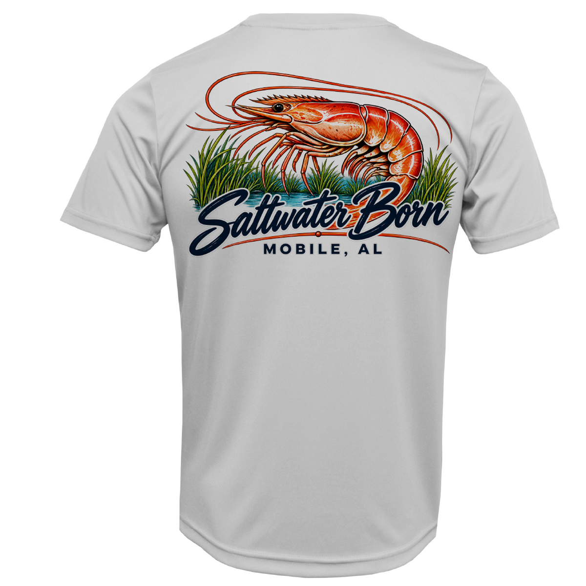 Mobile Bay, AL Shrimping Heritage Men's Short Sleeve UPF 50+ Dry-Fit Shirt