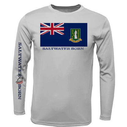 British Virgin Islands Flag Men's Long Sleeve UPF 50+ Dry-Fit Shirt