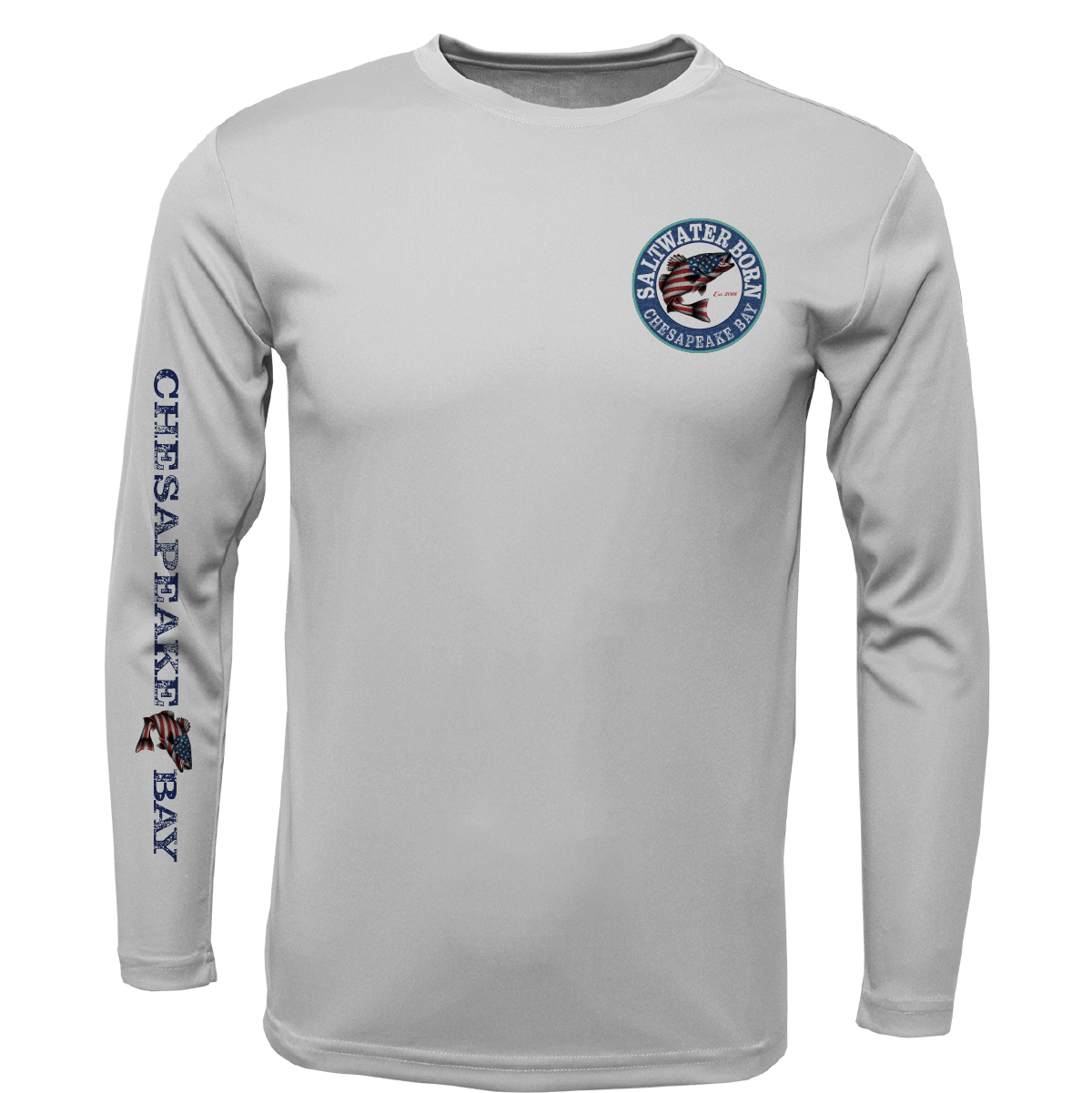 Chesapeake Bay USA Rockfish Men's Long Sleeve UPF 50+ Dry-Fit Shirt