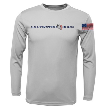 Eagle Ray Outline Men's Long Sleeve UPF 50+ Dry-Fit Shirt