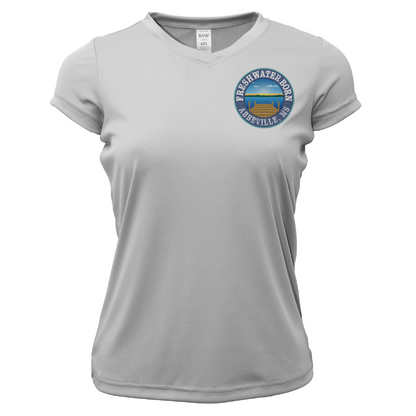 Freshwater Born Abbeville, MS Largemouth Bass Women's Short Sleeve UPF 50+ Dry-Fit Shirt