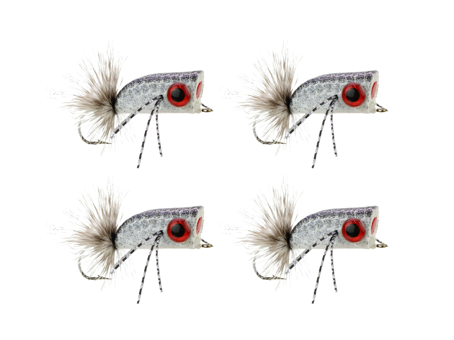 Wild Water Fly Fishing Silver and Black Crease Minnow, size 2 (Qty 4) | SendIt Sailing