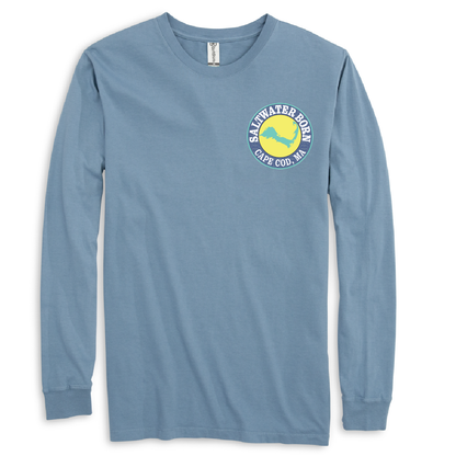 Cape Cod, MA Jaws Men's Cotton Long Sleeve Shirt