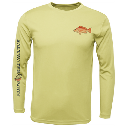 Snapper on Chest Long Sleeve UPF 50+ Dry-Fit Shirt