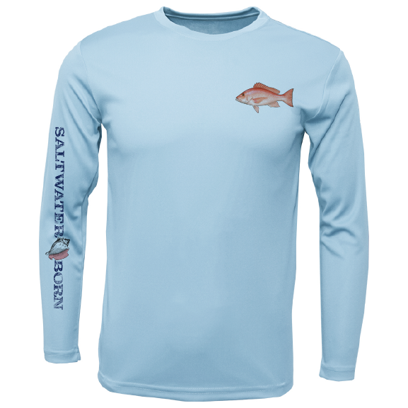 Snapper on Chest Long Sleeve UPF 50+ Dry-Fit Shirt
