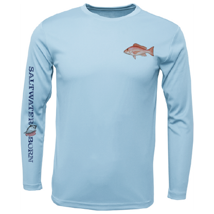 Snapper on Chest Long Sleeve UPF 50+ Dry-Fit Shirt