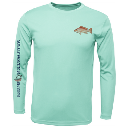 Snapper on Chest Long Sleeve UPF 50+ Dry-Fit Shirt
