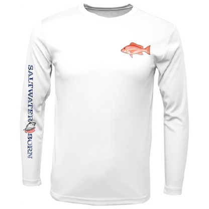 Snapper on Chest Long Sleeve UPF 50+ Dry-Fit Shirt
