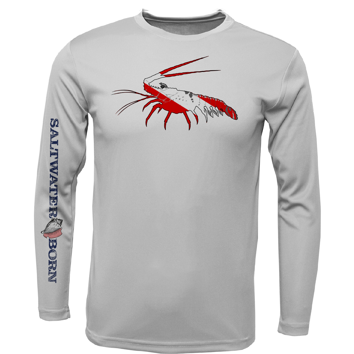 Key West, FL Spiny Lobster Diver Men's Long Sleeve UPF 50+ Dry-Fit Shirt