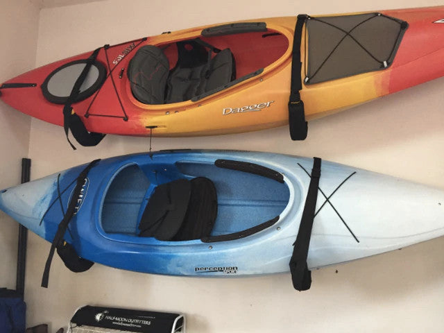 Indoor-Outdoor Kayak Wall Rack | Marine Grade | Holds 125 or 150 lbs