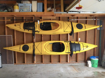 Indoor-Outdoor Kayak Wall Rack | Marine Grade | Holds 125 or 150 lbs