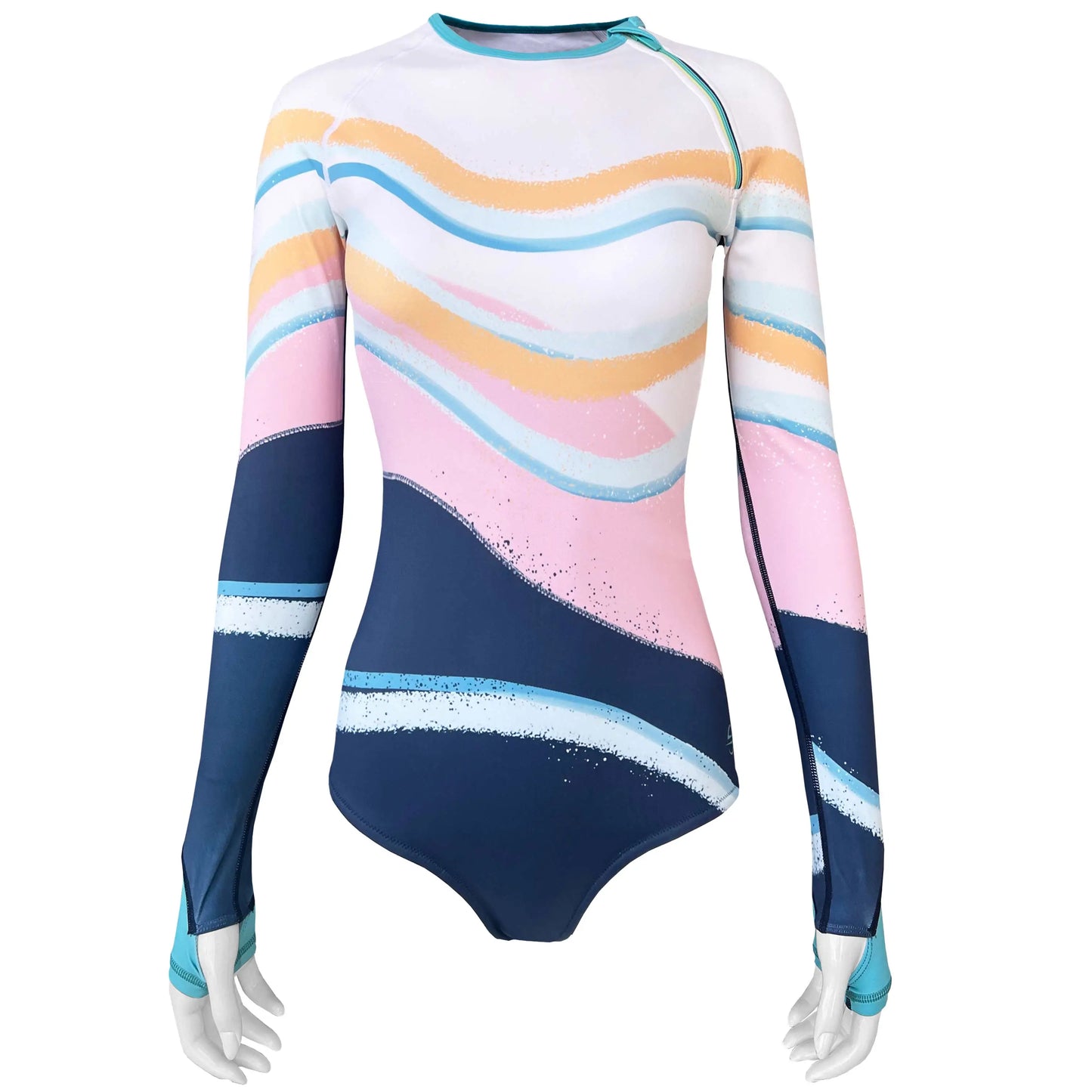 Long Sleeve Swimsuit for Women UPF 50+ | Art - Sandy Waves