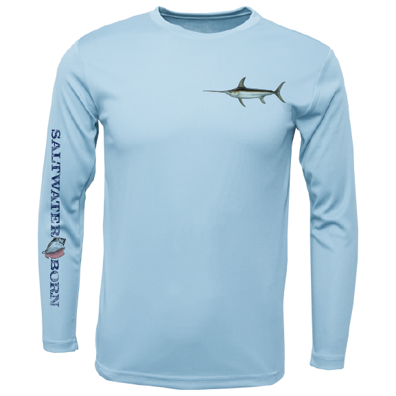 Swordfish on Chest Long Sleeve UPF 50+ Dry-Fit Shirt
