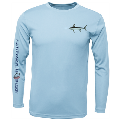 Swordfish on Chest Long Sleeve UPF 50+ Dry-Fit Shirt