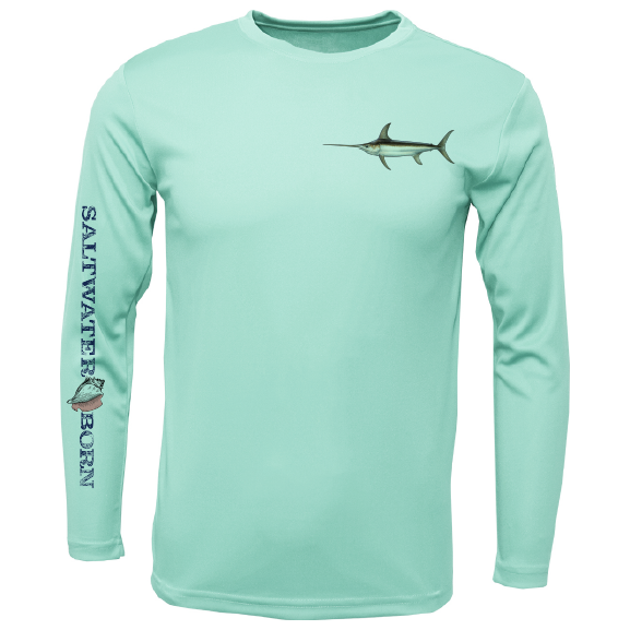 Swordfish on Chest Long Sleeve UPF 50+ Dry-Fit Shirt