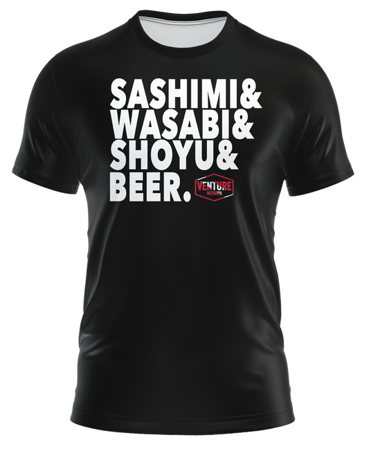 Sashimi Wasabi Shoyu Beer Dri Fit T-Shirt (Adult/Keiki)