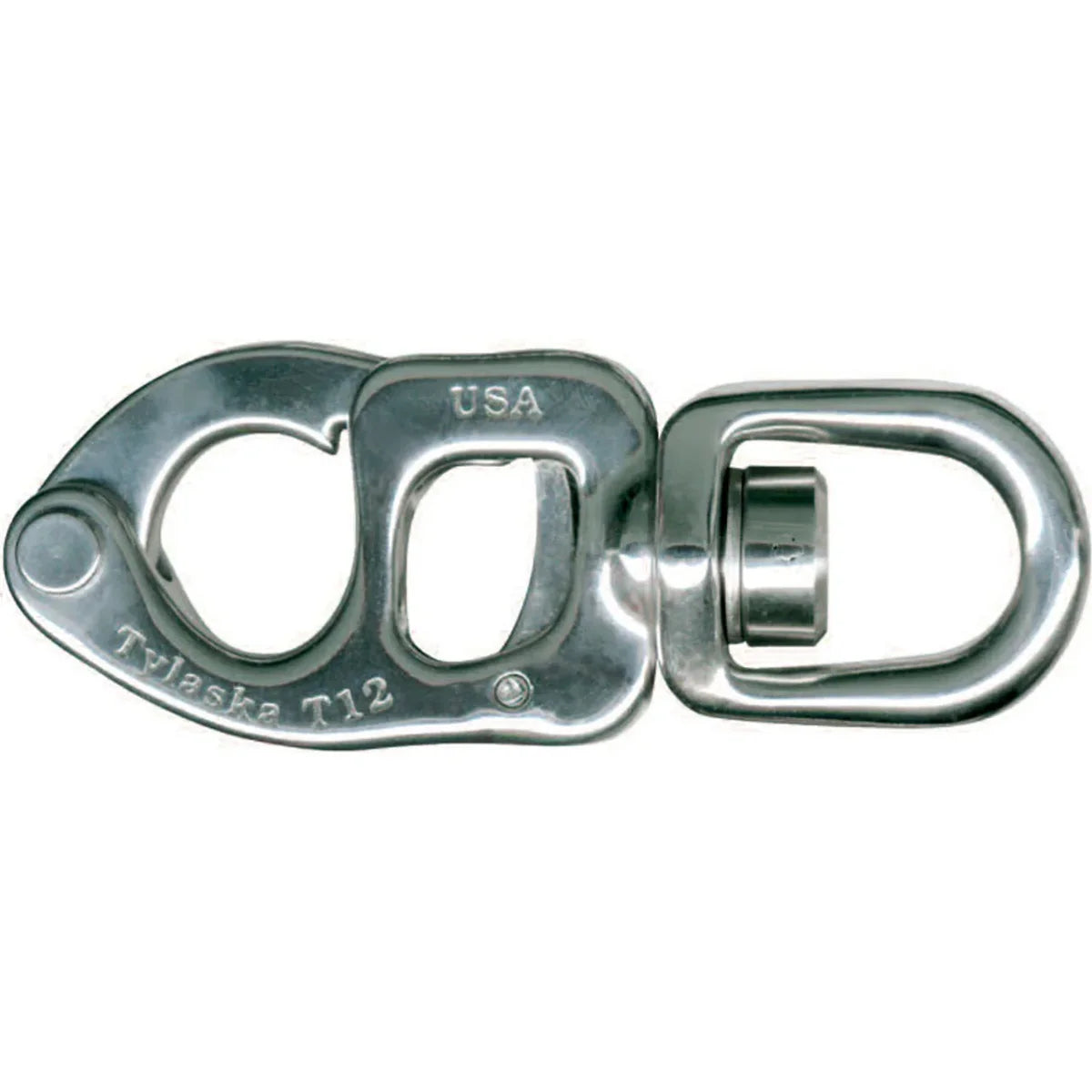 Tylaska T12 standard bail trigger snap shackle, stainless steel