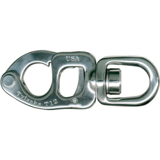 Tylaska T12 standard bail trigger snap shackle, stainless steel