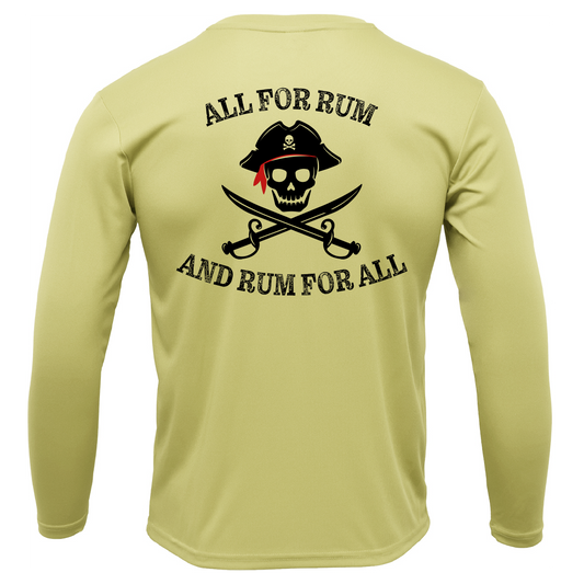 Florida Freshwater Born "All For Rum and Rum For All" Men's Long Sleeve UPF 50+ Dry-Fit Shirt