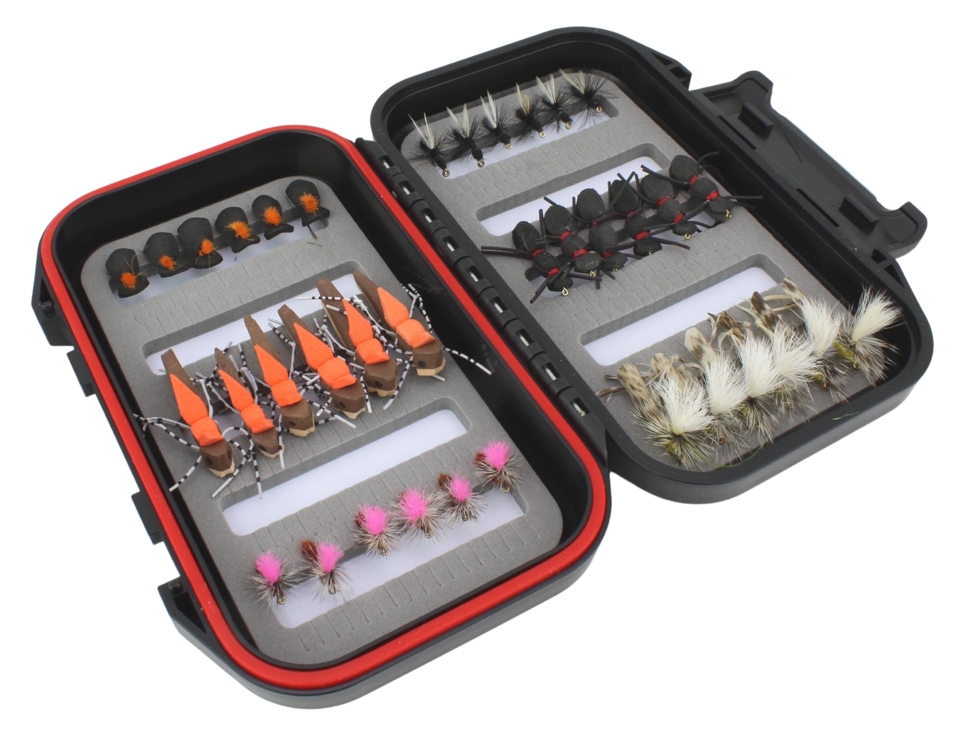 Wild Water Terrestrial Fly Assortment, 36 Flies with Small Fly Box | SendIt Sailing