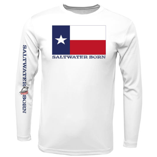 Texas Flag Boy's Long Sleeve UPF 50+ Dry-Fit Shirt