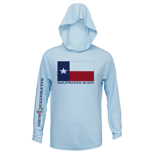 Texas Flag Boys Long Sleeve UPF 50+ Dry-Fit Hoody