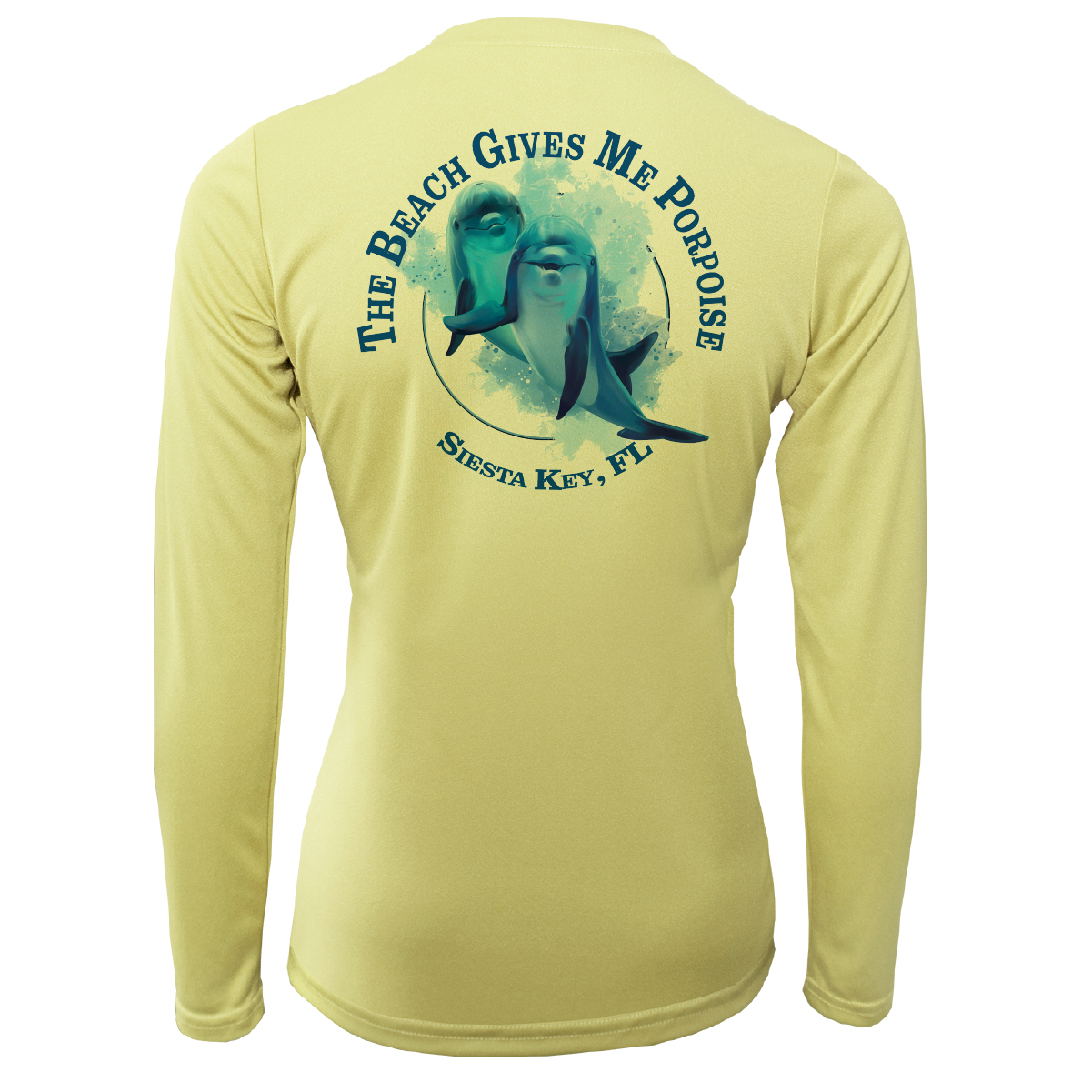 Siesta Key "The Beach Gives me Porpoise" Women's Long Sleeve UPF 50+ Dry-Fit Shirt